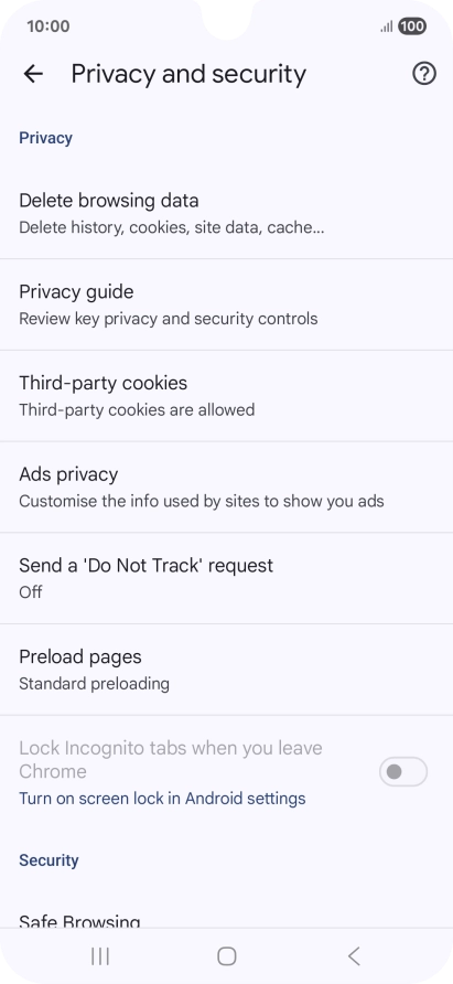 Press Delete browsing data. Press Delete browsing data.