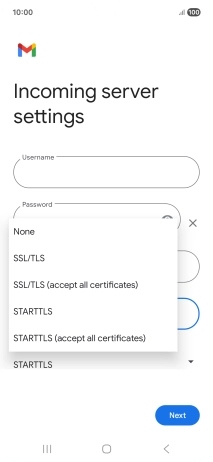 Press SSL/TLS. Press SSL/TLS.