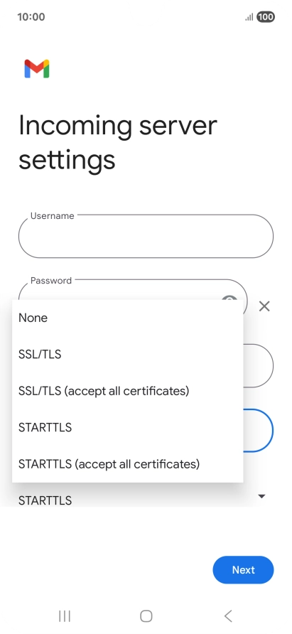 Press SSL/TLS. Press SSL/TLS.