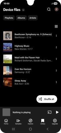 Press the required audio file. Press the required audio file.