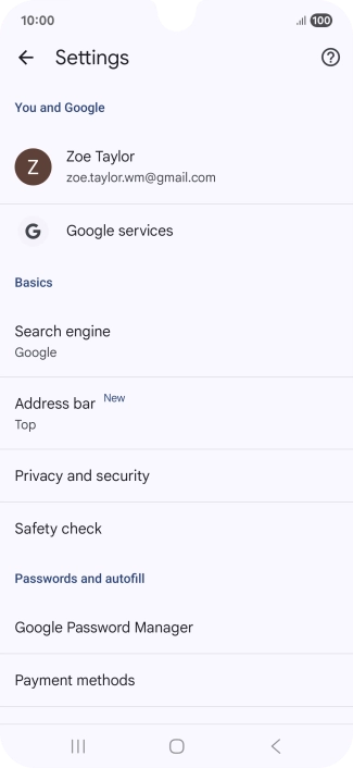 Press Privacy and security. Press Privacy and security.