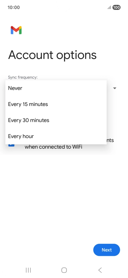 Press the required setting. Press the required setting.