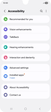 Press Vision enhancements and follow the instructions on the screen to select the required settings. Press Vision enhancements and follow the instructions on the screen to select the required settings.