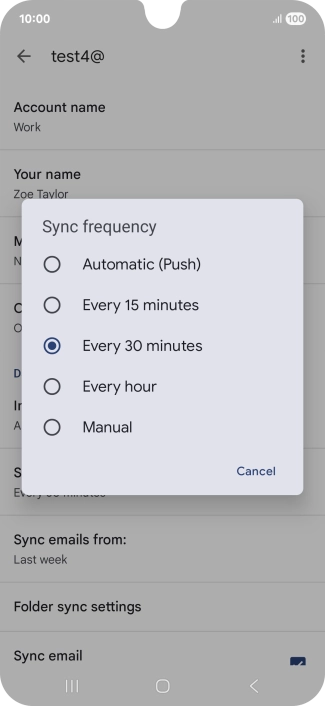 Press the required setting. Press the required setting.