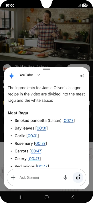 The answer from Gemini to your question is displayed. The answer from Gemini to your question is displayed.