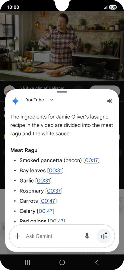 The answer from Gemini to your question is displayed. The answer from Gemini to your question is displayed.