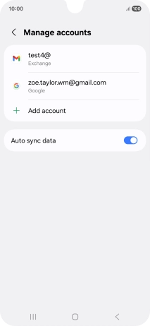 Press the required email account. Press the required email account.
