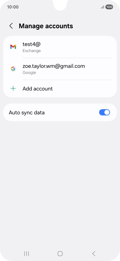 Press the required email account. Press the required email account.