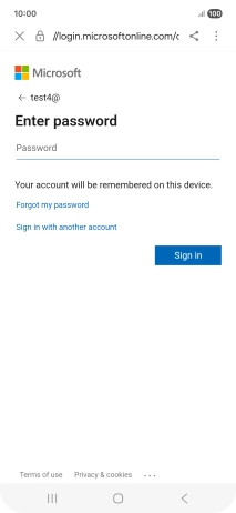 Press Password and key in the password for your email account. Press Password and key in the password for your email account.