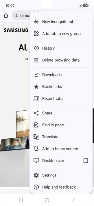 Press Settings. Press Settings.