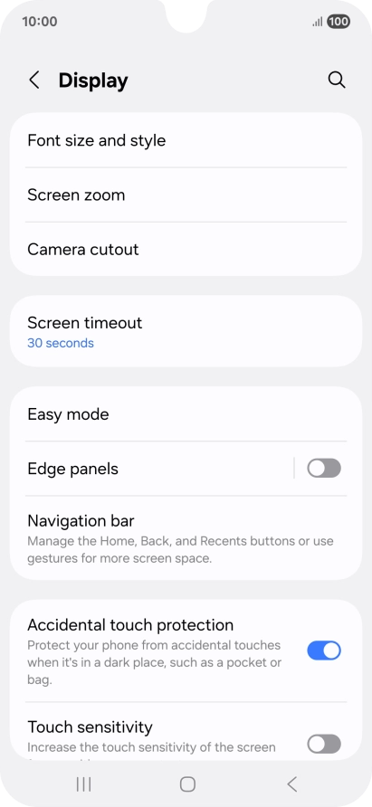 Press Screen timeout. Press Screen timeout.