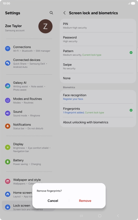Press Remove. Press Remove.