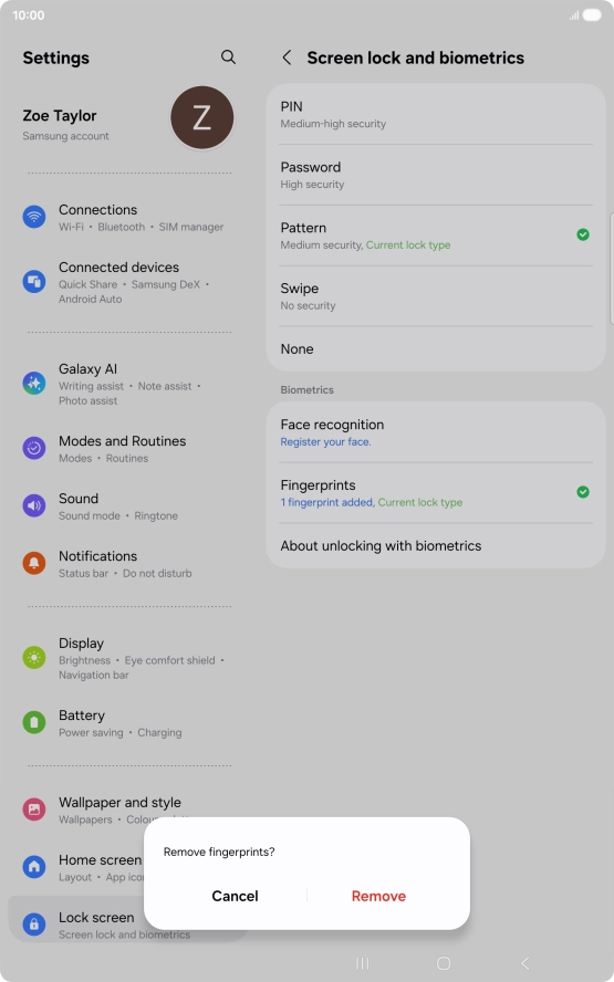 Press Remove. Press Remove.