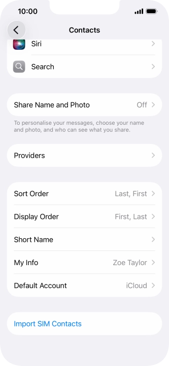 Press Import SIM Contacts. Press Import SIM Contacts.