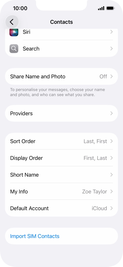 Press Import SIM Contacts. Press Import SIM Contacts.