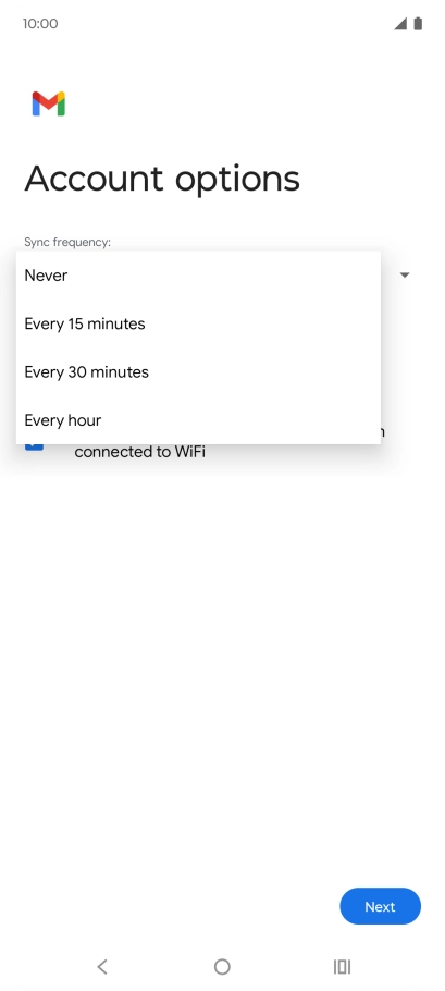 Press the required setting. Press the required setting.