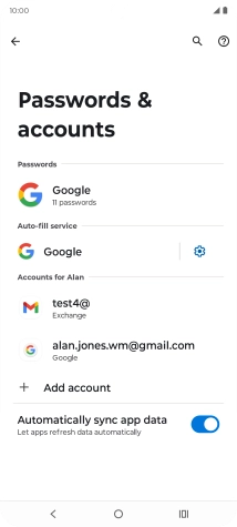 Press the required email account. Press the required email account.