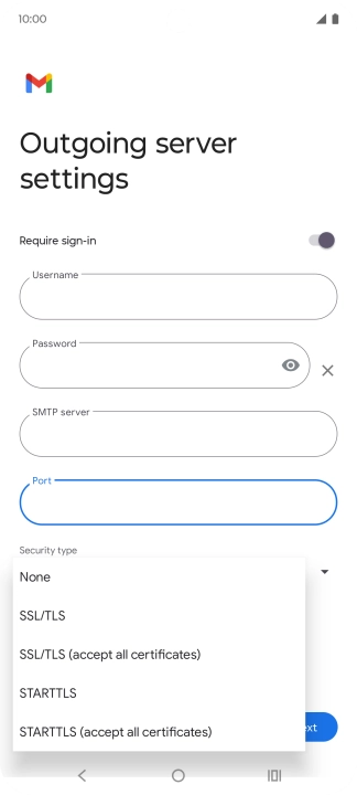 Press SSL/TLS. Press SSL/TLS.