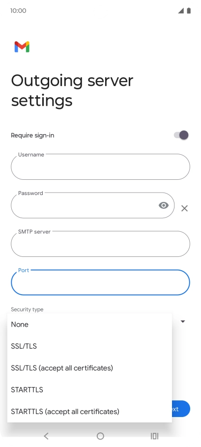 Press SSL/TLS. Press SSL/TLS.