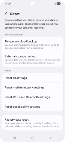 Press Reset mobile network settings. Press Reset mobile network settings.