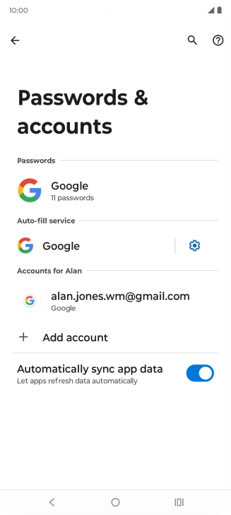 Press Add account. Press Add account.