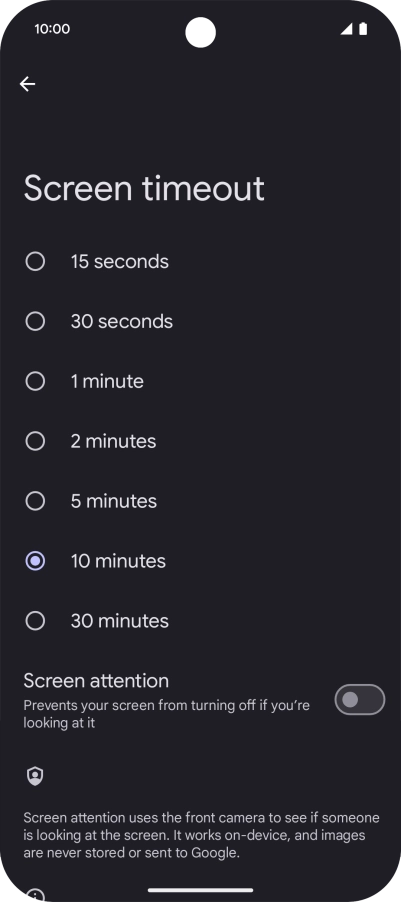 Press the required setting. Press the required setting.
