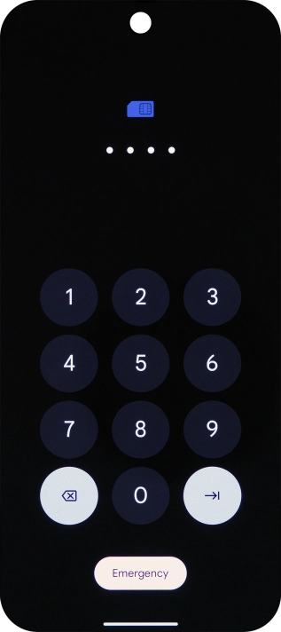 If your SIM is locked, key in your PIN and press arrow right. If your SIM is locked, key in your PIN and press arrow right.