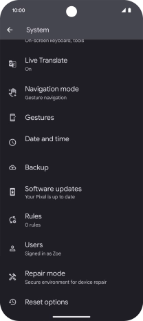 Press Reset options. Press Reset options.