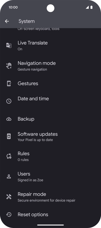 Press Reset options. Press Reset options.