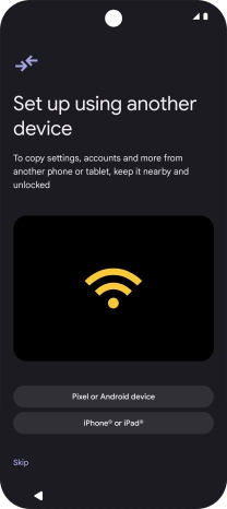 You can transfer the contents of another phone to your phone when it's activated for the first time and after a factory reset. When this screen is displayed, your phone is ready to transfer contents from another phone. You can transfer the contents of another phone to your phone when it's activated for the first time and after a factory reset. When this screen is displayed, your phone is ready to transfer contents from another phone.