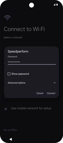 Key in the password for the Wi-Fi network and press Connect. Key in the password for the Wi-Fi network and press Connect.