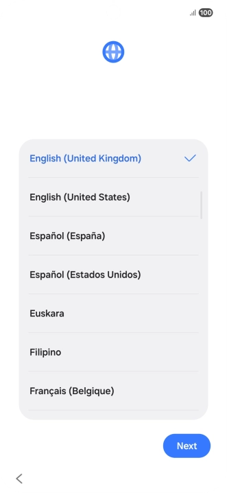 Press the required language. Press the required language.
