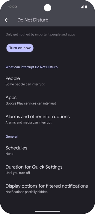 Press Display options for filtered notifications. Press Display options for filtered notifications.