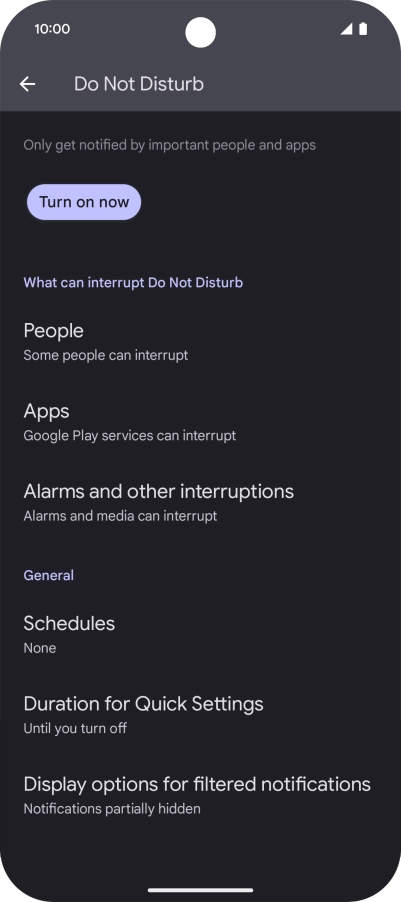 Press Display options for filtered notifications. Press Display options for filtered notifications.