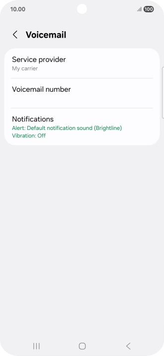 Press Voicemail number. Press Voicemail number.