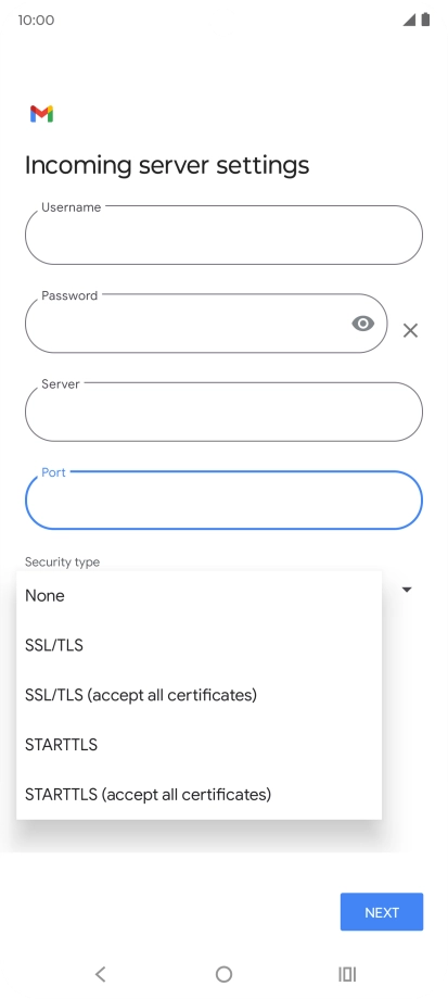 Press SSL/TLS. Press SSL/TLS.