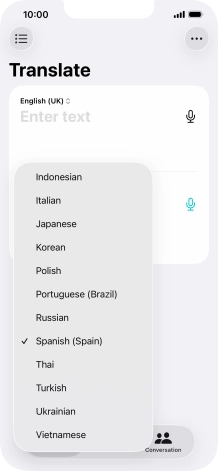 Press the required target language. Press the required target language.