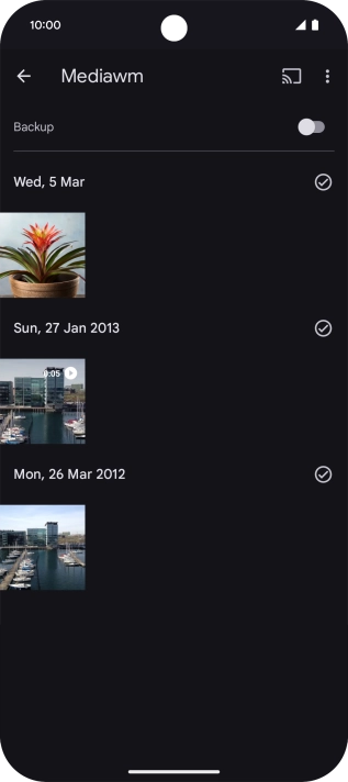 Press and hold any picture or video. Press and hold any picture or video.