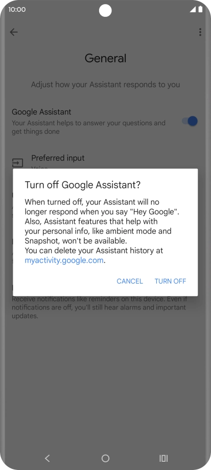 If you turn off the function, press TURN OFF. If you turn off the function, press TURN OFF.