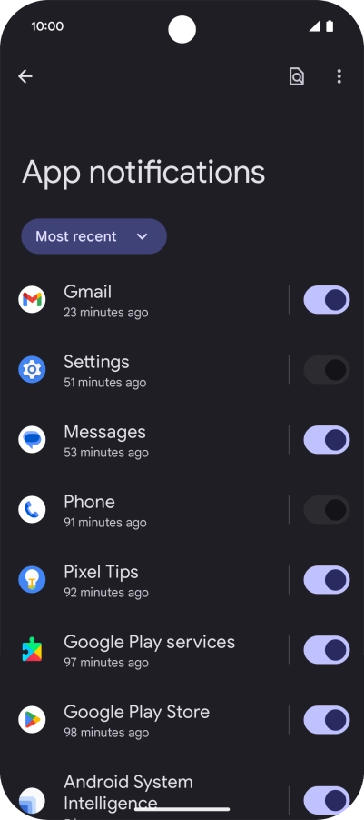Press the drop down list. Press the drop down list.