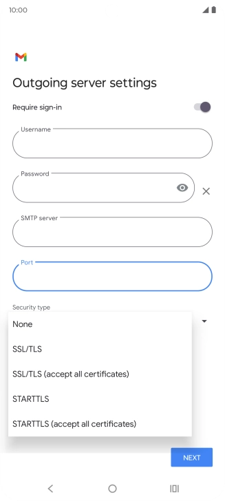 Press SSL/TLS. Press SSL/TLS.