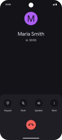 Press the end call icon. Press the end call icon.