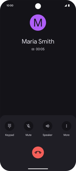 Press the end call icon. Press the end call icon.