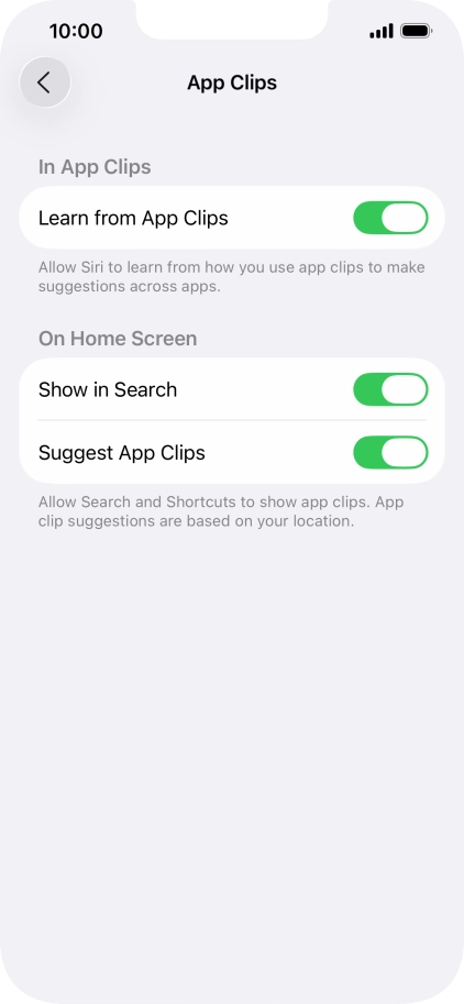 Press the indicators next to the required settings to turn them on or off. Press the indicators next to the required settings to turn them on or off.