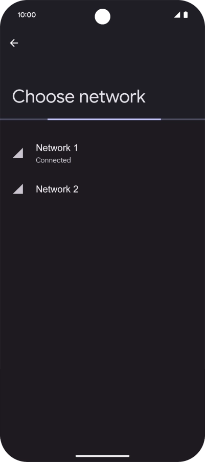 Press the required network. Press the required network.