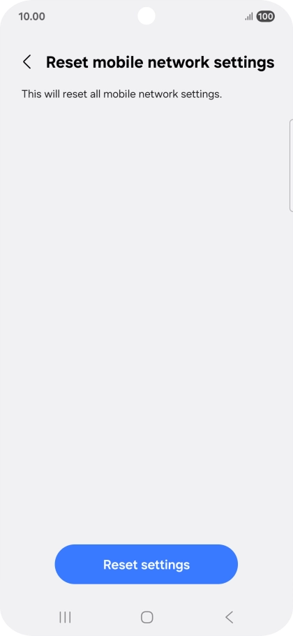 Press Reset settings. Press Reset settings.