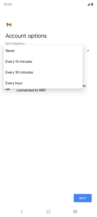 Press the required setting. Press the required setting.