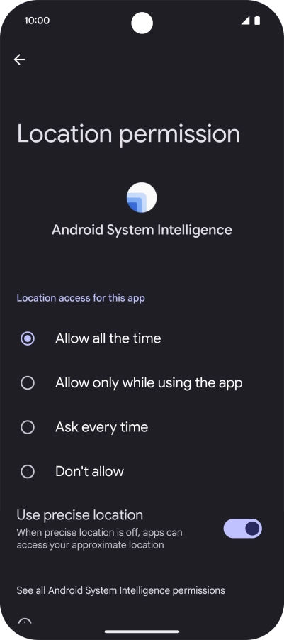 Press the required setting. Press the required setting.