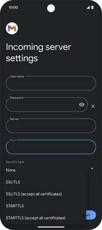 Press SSL/TLS. Press SSL/TLS.