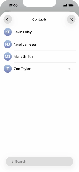 Press the required contact. Press the required contact.
